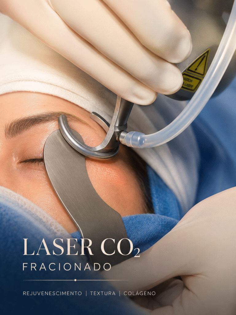 Blefaroplastia a laser: laser de CO₂ aplicado na região da pálpebra