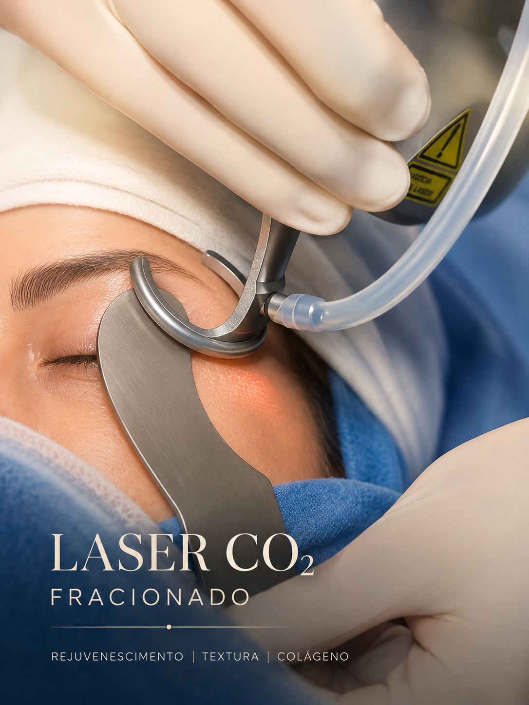 Blefaroplastia a laser: laser de CO₂ aplicado na região da pálpebra